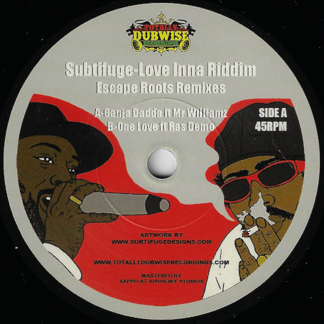 LOVE INNA RIDDIM Escape Roots Remixes: Ganja Dadda / One Love