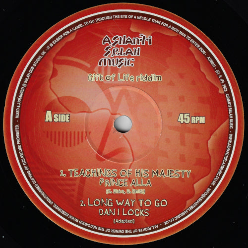 GIFT OF LIFE RIDDIM Teachings Of His Majesty / Long Way To Go / Songs Of Life / Dub Of Life