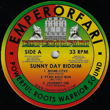 SUNNY DAY RIDDIM More Love / Fyah Ago Bun / Journey On / Sax Mix / Melodica Mix / Dubwise