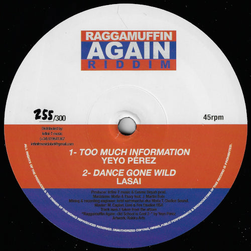 RAGAMUFFIN AGAIN RIDDIM Ready Fi Kill / One Love / Too Much Information / Dance Gone Wild