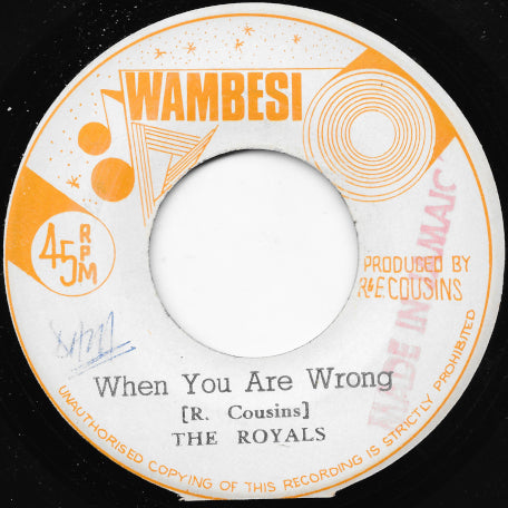 When You Are Wrong / Dub The Wrong