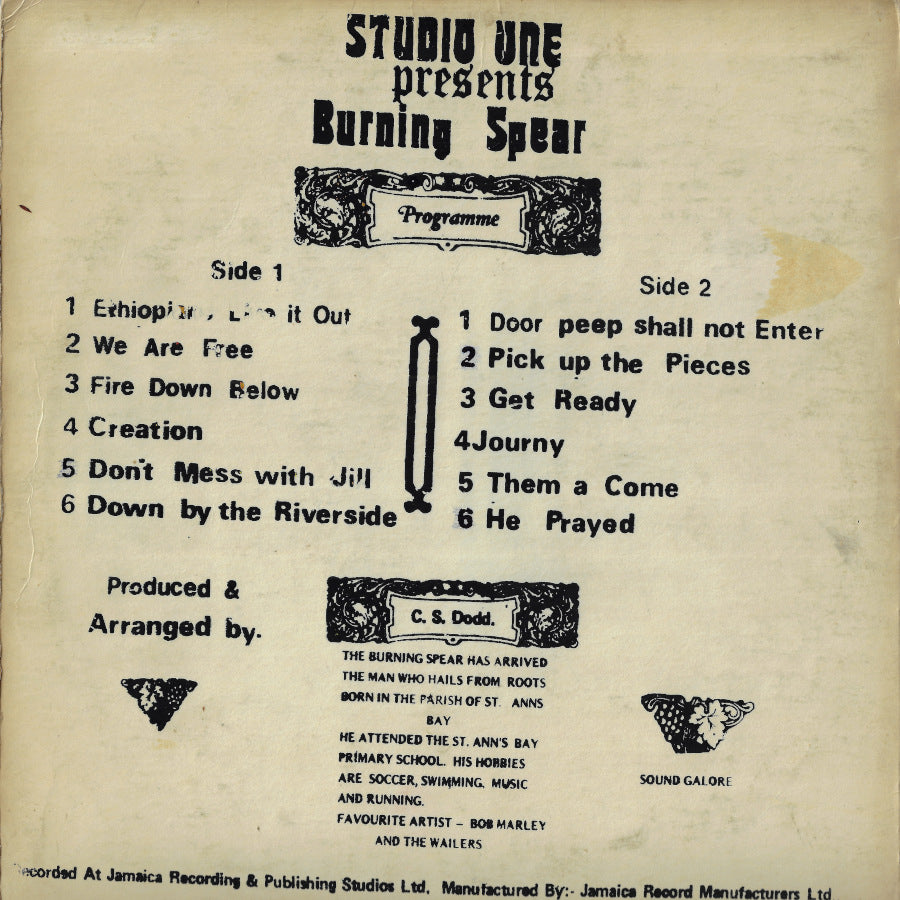 Studio One Presents Burning Spear