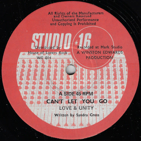 Can't Let You Go / Let Go In Dub