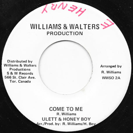 Come To Me / Ronnie Bop Meets Honey Boy