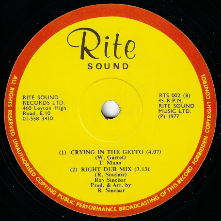 Get On Your Mark Actually Humble Yourself / Right Mark Dub / Crying In The Ghetto actually Too Much Confusion / Right Dub Mix