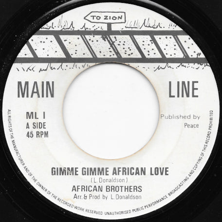 Gimme Gimme African Love / African Love Dub