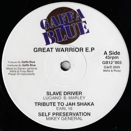 GREAT WARRIOR EP Slave Driver / Tribute To Jah Shaka / Self Preservation / Babylon Haffi Run / Struggle I Pay / Livicated To The Zulu / The Great Warrior Dub