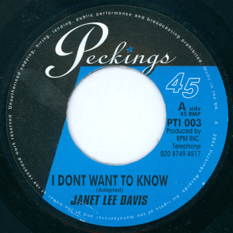 I Don't Want To Know / Sir Duke Special