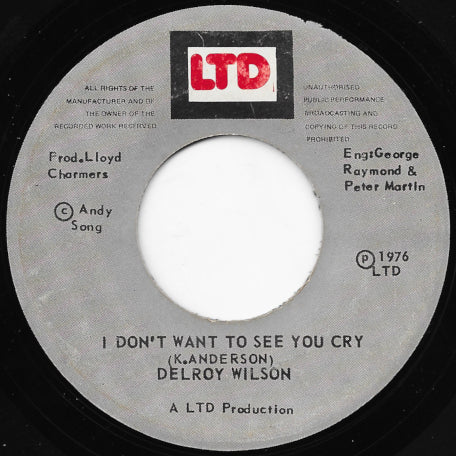 I Don't Want To See You Cry / Dub Don't Cry