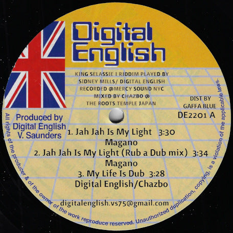 Jah Jah Is My Light / Jah Jah Is My Light (Rub A Dub Mix) / My Life Is Dub / King Selassie I (Mix 1) / King Selassie I (Mix 2) / Dub Selassie I