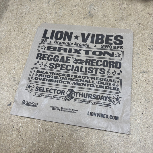 Lion Vibes Screen Printed Paper Bag for 7inch