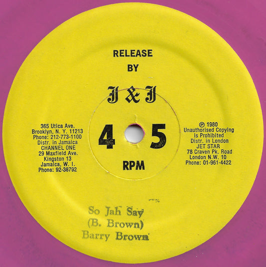 So Jah Say / Stand Firm