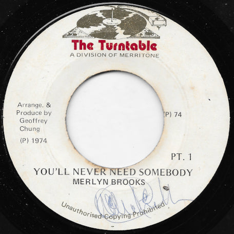 You'll Never Need Somebody / Ver – Lion Vibes
