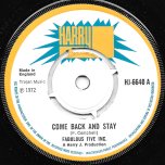 Come Back And Stay / Ver - Fabulous Five Inc 
